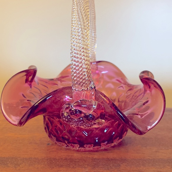 Heritage Cranberry Collection Decorative Dish w Handle - Picture 8 of 11